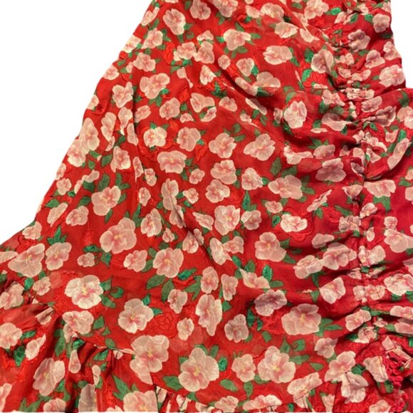 Dark Pink One Shoulder Ruched Side Mini Dress - Picture 6 of 7